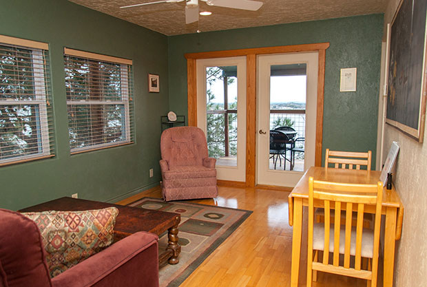 Living room with view of Lake Buchanan