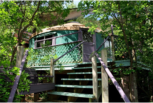 Stairs to Tree House Yurt